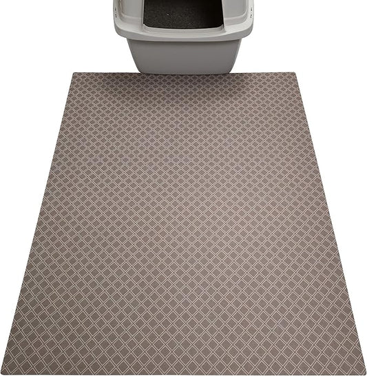 Drymate XL Original Cat Litter Mat, Contains Mess from Box, Protects Floors, Urine-Proof, Machine Washable, Soft on Kitty Paws, Absorbent, Waterproof (USA Made, Recycled Content) (29”x36”)(Taupe)