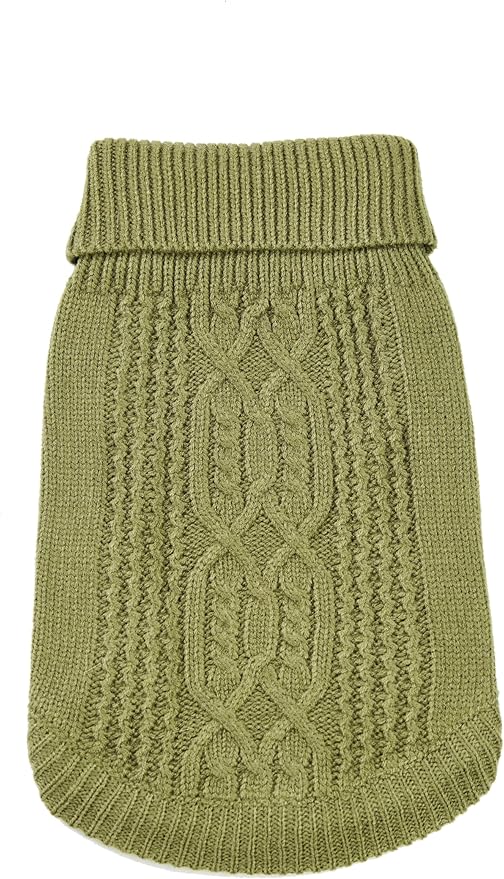 Stretchy Cat Sweater - 17 Colors & 6 Sizes | Snug Winter-Ready Knit for Boy/Girl Cats & Kittens(Olive Green, Large)