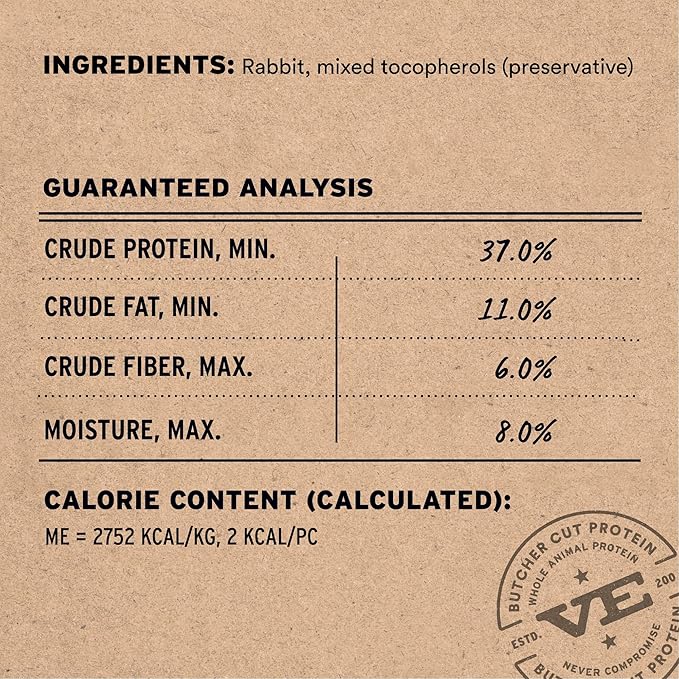 Vital Essentials Rabbit Bites Cat Treats, 0.9 oz | Freeze-Dried Raw | Single Protein | Grain Free, Gluten Free, Filler Free