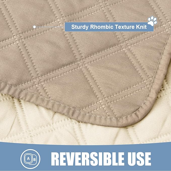 Smiry Waterproof Dog Blanket, Reversible Dog Bed Cover Pet Blanket, Soft Pet Couch Covers for Sofa Washable, Bed Couch Sofa Furniture Protector for Puppy Cat Kids (68"x82", Taupe/Beige)