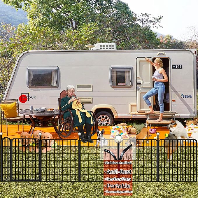 Portable Dog Crates & Playpen, 32'' Metal Pet Pen for Small/Medium Dogs, Easy-Carry Straps, Ideal for Indoor/Outdoor, Camping, RV, Yard (One Door)