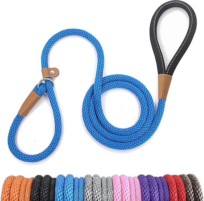 lynxking Slip Lead Dog Leash, 8 FT x 1/2" Heavy Duty Dog Loop Leashes, Comfortable Strong Rope Slip Leash for Dogs