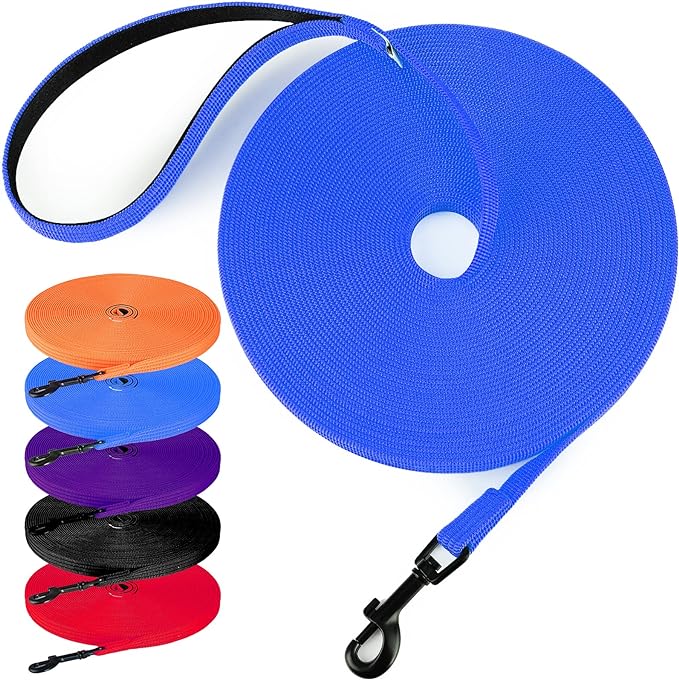 lynxking Dog Training Leash Long Obedience Recall Agility Leash 15ft 30ft 50ft Tracking Lead Perfect for Training Play Camping and Backyard