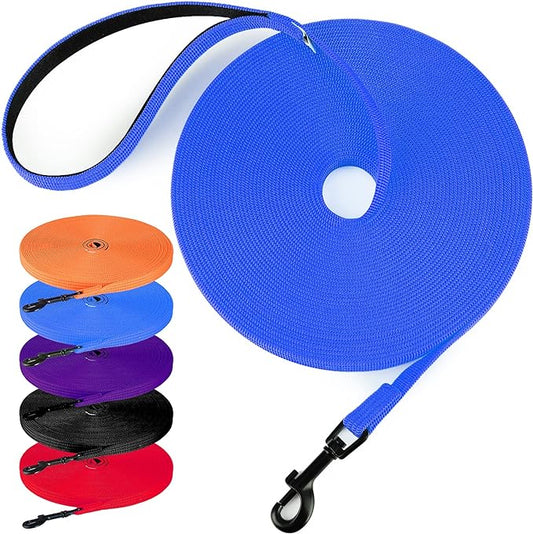 lynxking Dog Training Leash Long Obedience Recall Agility Leash 15ft 30ft 50ft Tracking Lead Perfect for Training Play Camping and Backyard