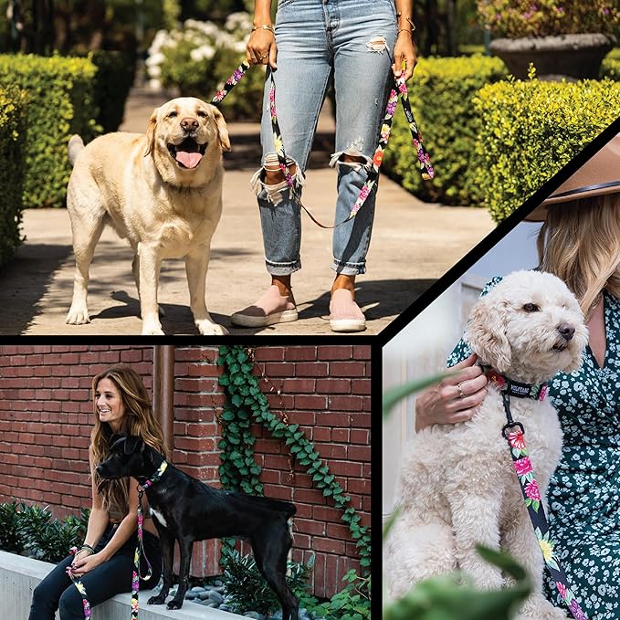 Wolfgang Heavy Duty Adjustable Dog Harness, Pull-Tested to Over 800 lbs for Walking & Training, DarkFloral Print, Medium