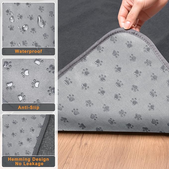 LOOBANI Washable Pee Pad for Dogs, 2 Packs Non-Slip Puppy Training Pads, Fast Absorbent Pet Whelping Pads, Puppy Playpen Mat for Incontinence, Housebreak, Crate, 31x36in, Gray