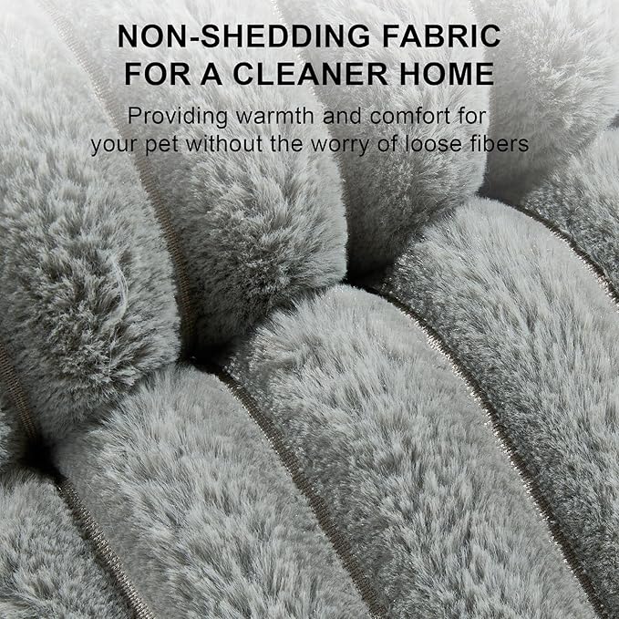 Cat Bed Kitten Bed, Washable Round Cat Beds for Indoor Cats, Super Soft Plush Faux Fur Pet Bed for Puppy and Kitten with Anti-Slip Bottom Medium