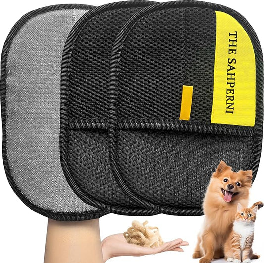 Pet Hair Removal Glove, 2 Pcs Electrostatic Gloves Pet Hair for Cats & Dogs, Washable - Reusable Static Pet Hair Remover Gloves, Efficient Magic Pet Grooming Glove, Remove Cat/Dog Fur From Clothing