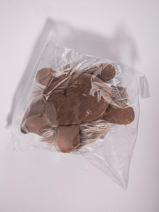 Pawaboo Plush Dog Toy, Non-Toxic Super Soft Faux-Fur Hedgehog Dog Toy Squeak Aninal Toy Stuffed Biting Training Playing Toys for Dog Puppy, Brown