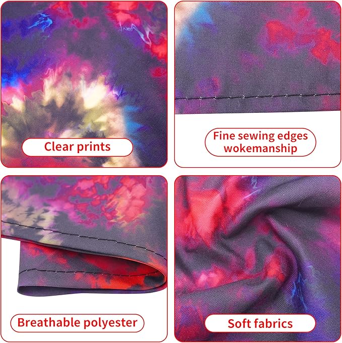 7 PCS Tie Dye Dog Bandanas for Small Dogs Stitching Edge Dog Bandanas for Puppy Doggy Print One Side Scarves Party Grooming S