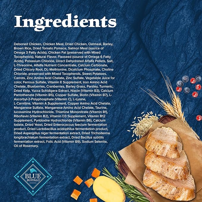 Blue Buffalo Wilderness High-Protein Small-Bite Dry Dog Food for Adult Dogs, Made in The USA with Natural Ingredients Plus Wholesome Grains, Chicken, 24-lb Bag