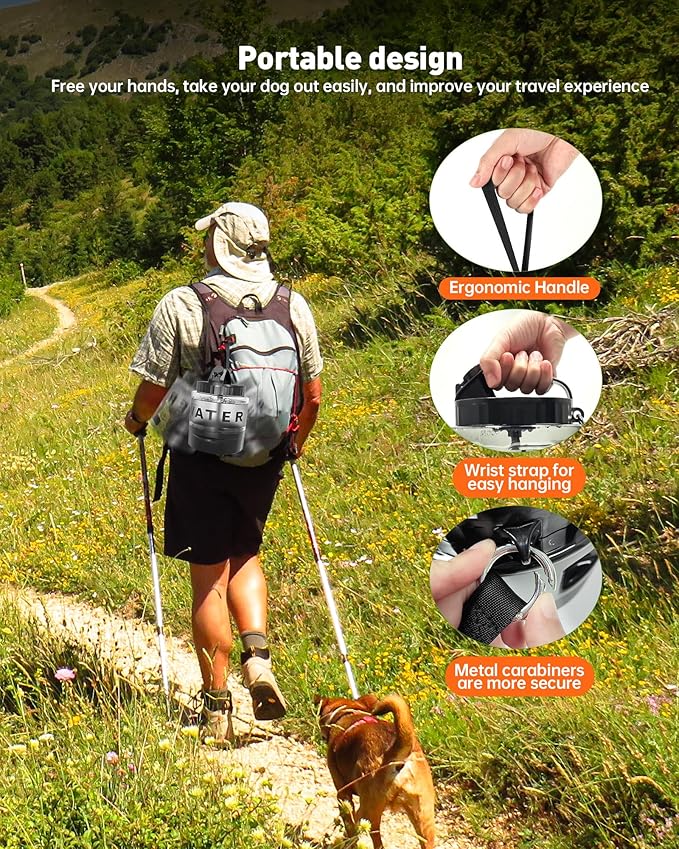 Portable Dog Water Bottle Bowl - 56 oz Travel Water Bowl Dispenser for Dogs Leak Proof, Suitable for Large Pet Drinking, A Must Have for Outdoor, Camping, Walking, Beach, Hunting, and Other Scenes