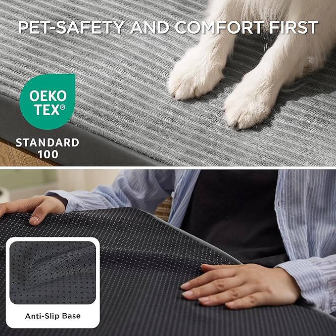 Bedsure XL Dog Bed for Crate - Large Orthopedic Pet Beds with Removable Machine Washable Cover, NOT Waterproof Egg Crate Foam Puppy Pad, Suitable for Pet Up to 80 lbs, 41"x27"