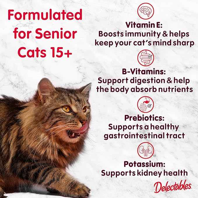 "Hartz Delectables Stew Senior Lickable Wet Cat Treats, Chicken & Tuna 1.4 Ounce (Pack of 12)"