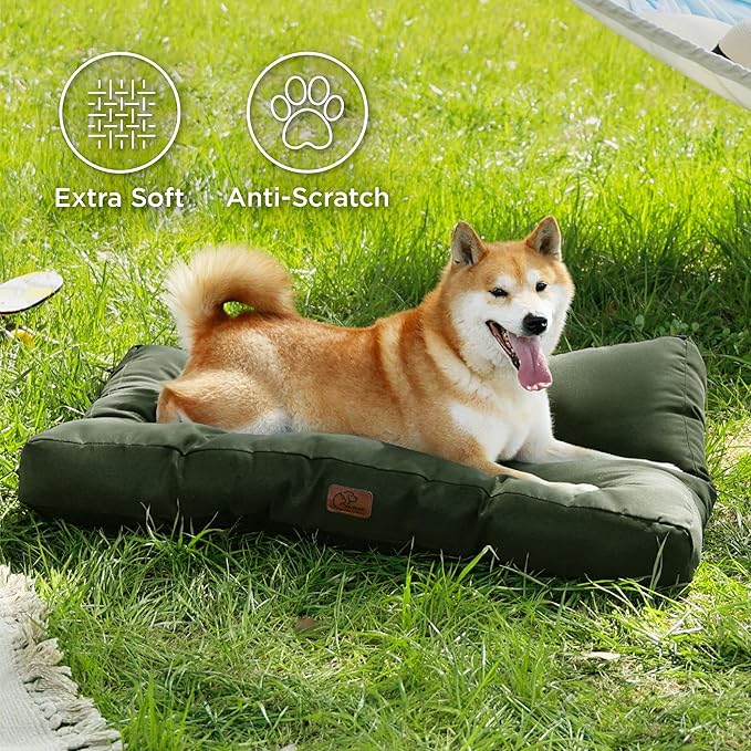 Bedsure Dog Bed Medium Size Dogs - Washable Pet Bed Mattress with Oxford Fabric, Water Resistant Flat Pet Pillow Cushion for Medium Dog Crate, 30x20x4, Lentil Sprout