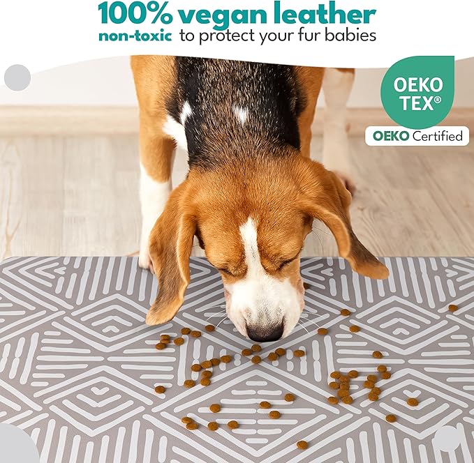 NALALAS Large Dog Mat for Food and Water, Cat Feeding Mat | Large Waterproof Dog Bowl Mat | Non-Slip Pet Food Mat for Floors | Pet Mats for Food and Water | Easy to Clean