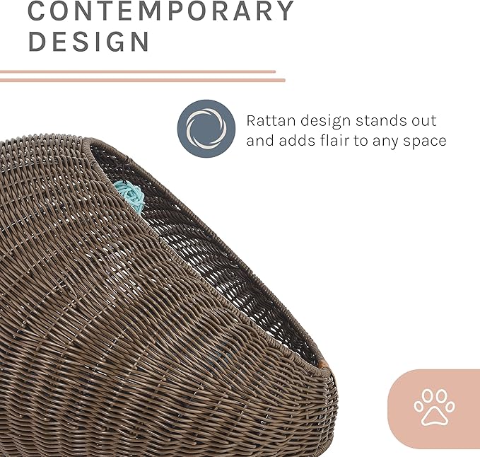 Sam's Pets Nala 20'' Dog Cat Bed in Brown Oak