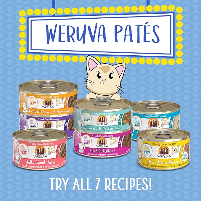 Weruva Classic Cat Paté, Press Your Dinner with Chicken, 5.5oz Can (Pack of 8)