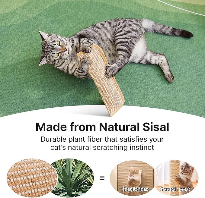 Potaroma Cat Toys Pack of 2 with 6000mg A+ Organic Catnip, Soft Sisal Material Indoor Kitten Scratching and Kicker Toys, Drives Bored Cats Crazy with Fun Interactive Chew