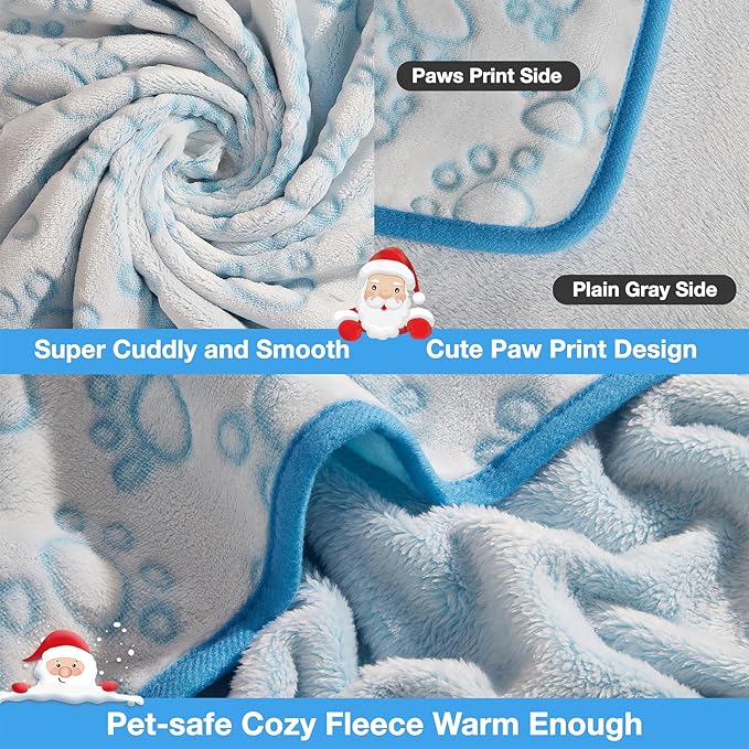 Blue Dog Blanket for Puppy Accesssories Boy, Blue Dog Stuff for Small Kitten Indoor Cats, Washable Soft Puppy Essentials Supplies