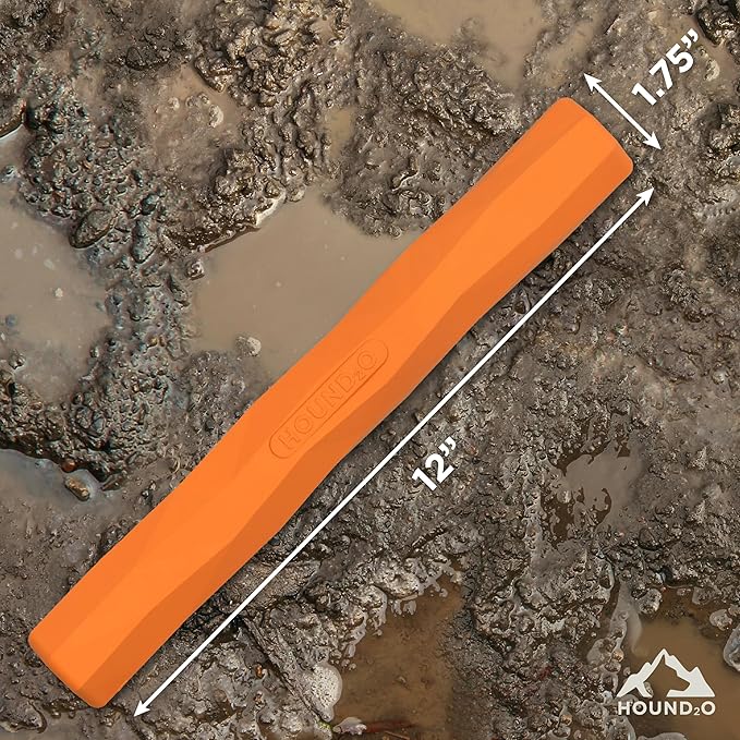 Playology Hound2O Dog Toys | Fetch StickToy for Dogs, Orange | Durable Rubber Outdoor Toy - Easy to Clean and Made from Non Toxic Materials