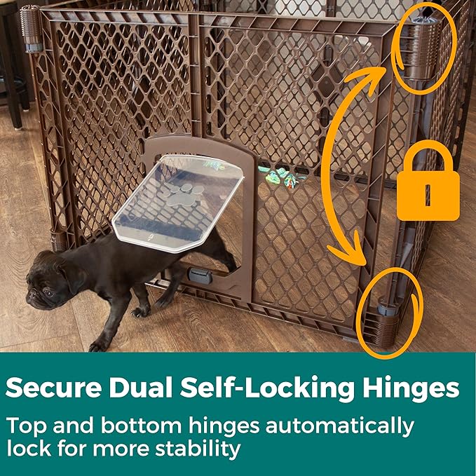 MyPet 2-Panel Extension for Petyard Passage: Made in USA. Freestanding. Increases Play Area up to 34 sq. ft. (26" Tall, Espresso)