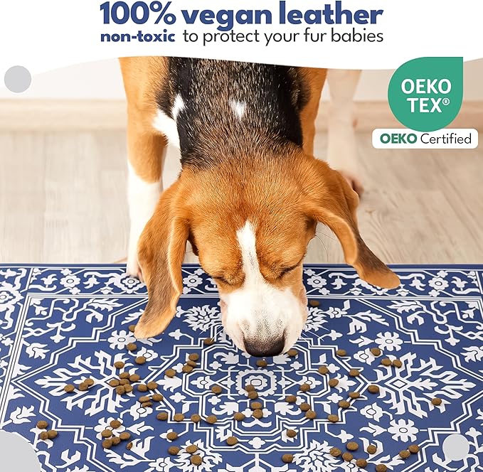 NALALAS Large Dog Mat for Food and Water, Cat Feeding Mat | Large Waterproof Dog Bowl Mat | Non-Slip Pet Food Mat for Floors | Pet Mats for Food and Water | Easy to Clean