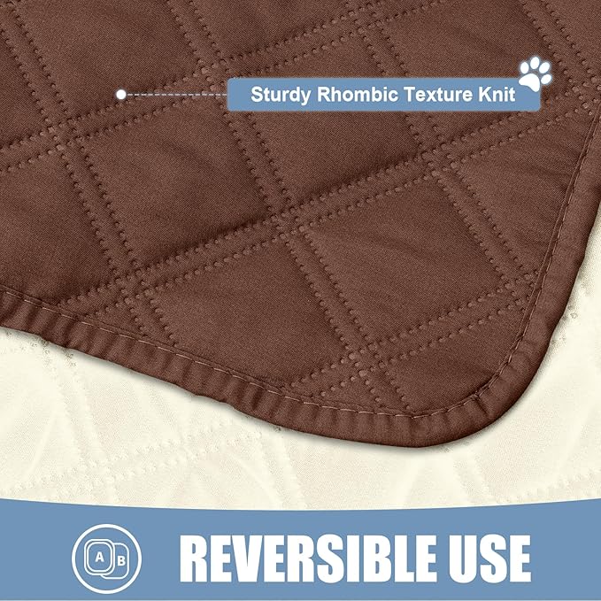 Smiry Waterproof Dog Blanket, Reversible Dog Bed Cover Pet Blanket, Soft Pet Couch Covers for Sofa Washable, Bed Couch Sofa Furniture Protector for Puppy Cat Kids (30"x70", Brown/Beige)