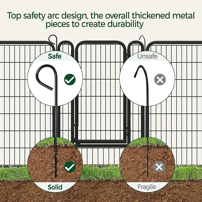 Yaheetech Dog Playpen Outdoor, 40 inch 32 Panels Dog Pen Indoor Heavy Duty Puppy Exercise Pen Metal Pet Fence for RV Camping/Yard/Garden