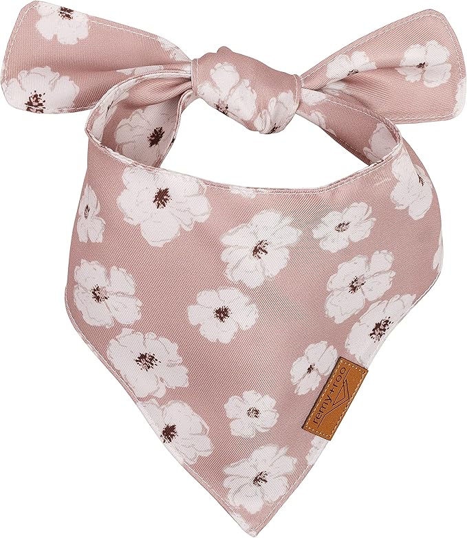 Remy+Roo Small Spring Dog Bandanas - 4 Pack Shannon Set | Premium Durable Adjustable Polyester Fabric | Patented Shape Girl Dog Bandana, Floral Dog Bandana | Ideal for Birthday Party Wedding Holiday