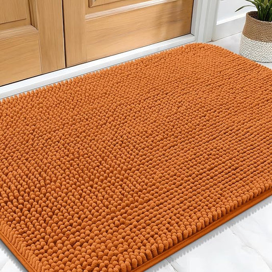 OLANLY Dog Door Mat for Muddy Paws 30x20, Absorbs Moisture and Dirt, Absorbent Non-Slip Washable Doormat, Quick Dry Chenille Mud Mat for Dogs, Entry Indoor Entryway Carpet for Inside Floor, Clay