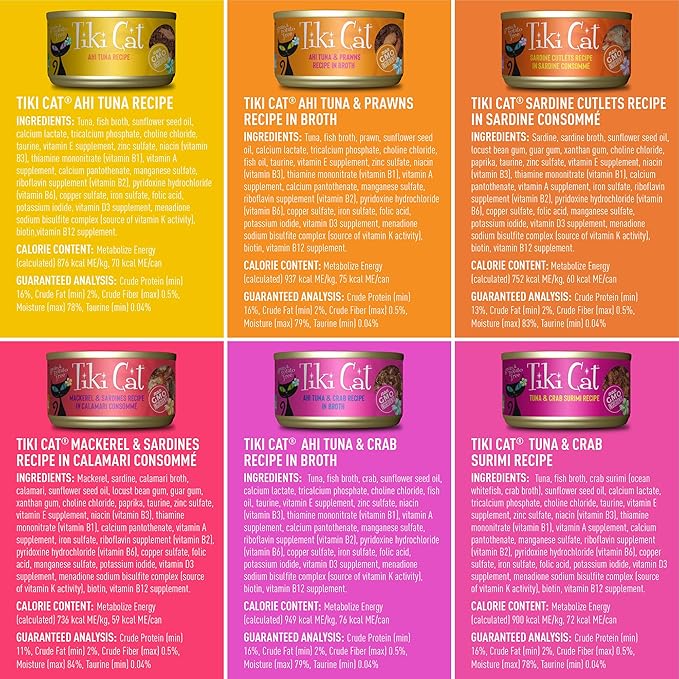 Tiki Cat® Wet Cat Food Mega Pack, Seafood Selects , 2.8/3 oz. Can (24 Count)