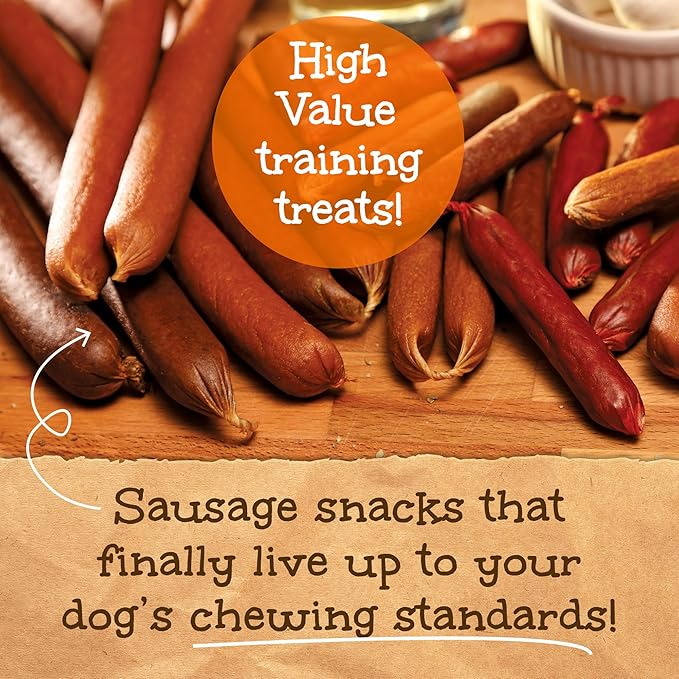 Happy Howie's Sausage Treats - Healthy Dog Treats, Flavorful Slow Cooked Lamb, Natural Ingredients, Chewy Dog Treats, Hormone Free - Lamb, (Pack of 1)