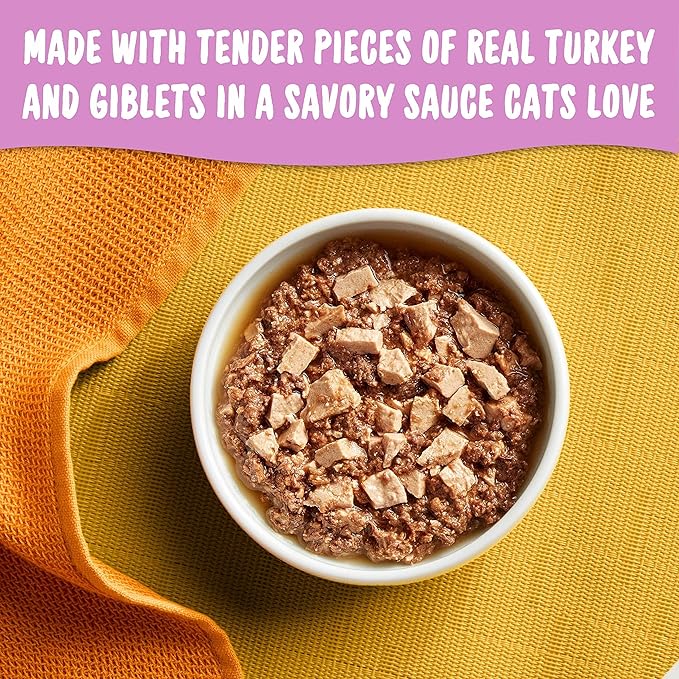 Meow Mix Tenders in Sauce Wet Cat Food, Turkey & Giblets, 2.75 Ounce Cup (Pack of 12)