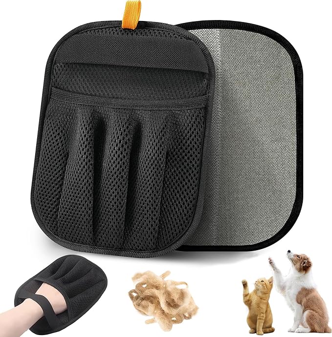 2 PCS Pet Hair Remover Glove Reusable cat and Dog Hair Remover Static dehairing Gloves for Sofas, Furniture, Carpets, car Seats, pet Grooming cat and Dog dehairing Tools