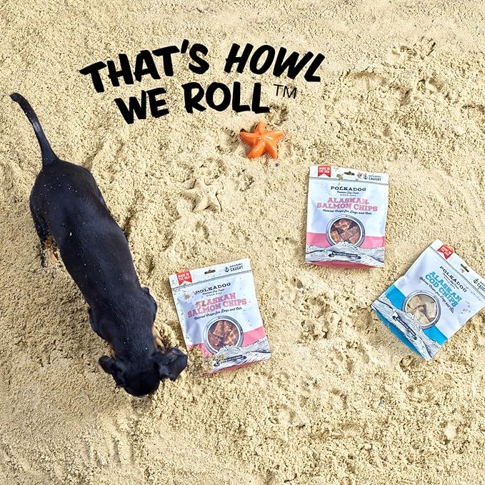 Polkadog Crunchy Alaskan Cod & Salmon Chips Variety 2-Pack – Single Ingredient Dog Treats – All Natural, Grain-Free, Lean Protein & Omega-3 Rich Snacks for Dogs – Made in USA - 2.75 oz (Pack of 2)