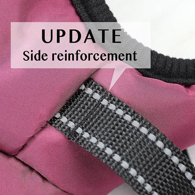 Aiboria Dog Jackets Coat for Winter Windproof Waterproof Skiing Dog Vest Fleece Warm Chest Strap Belt Purple 3XL