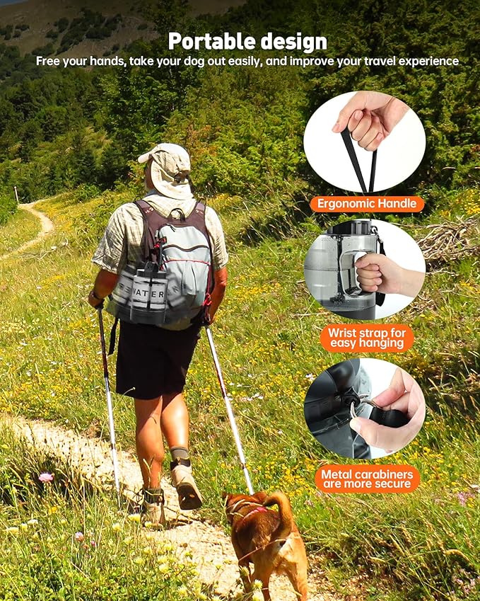 Portable Dog Water Bottle Bowl - 77 oz Travel Water Bowl Dispenser for Dogs Leak Proof, Suitable for Large Pet Drinking, A Must Have for Outdoor, Camping, Walking, Beach, Hunting, and Other Scenes