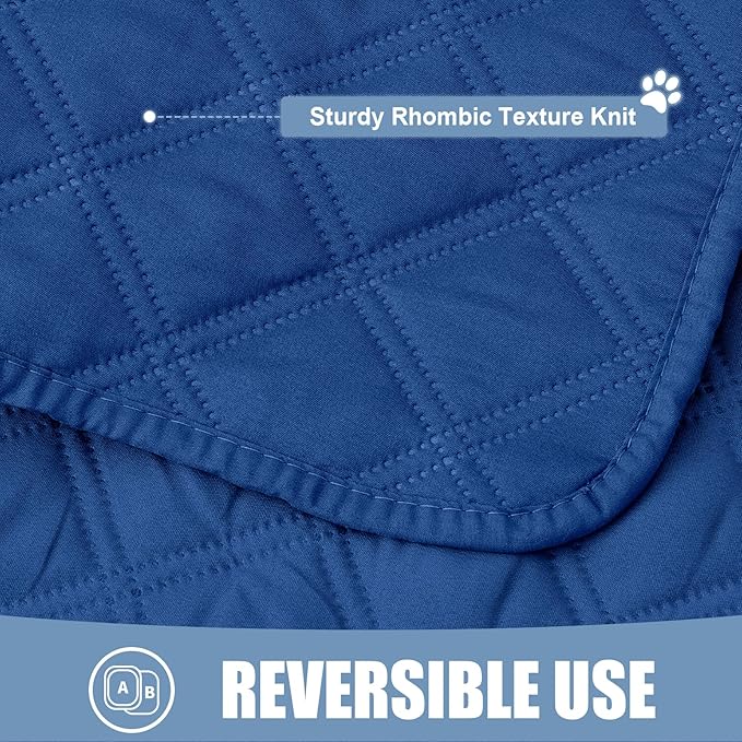 Smiry Waterproof Dog Blanket, Reversible Dog Bed Cover Pet Blanket, Soft Pet Couch Covers for Sofa Washable, Bed Couch Sofa Furniture Protector for Puppy Cat Kids (40"x90", Navy/Navy)