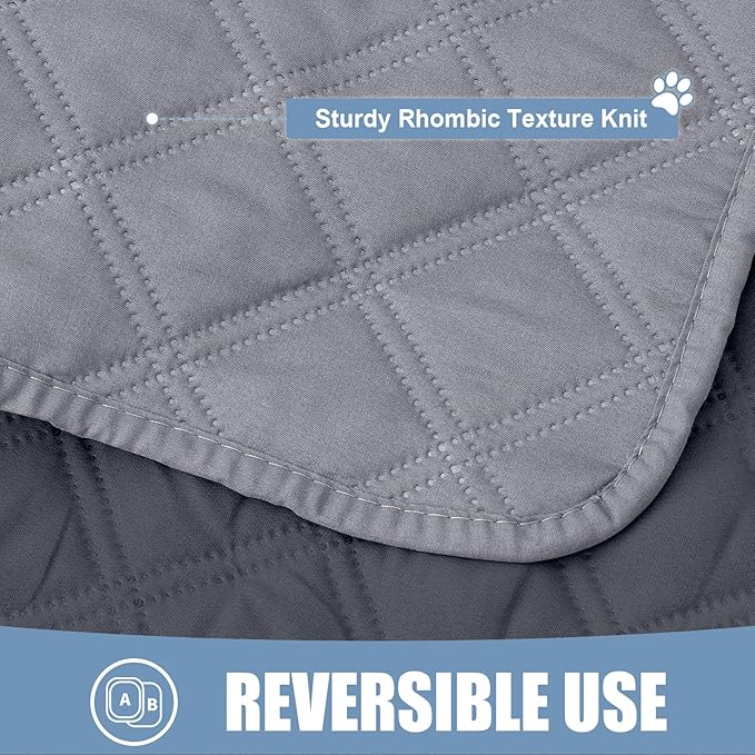 Smiry Waterproof Dog Bed Cover Pet Blanket, Soft Washable Dog Blanket for Furniture Bed Couch Sofa Reversible (30"x70", Grey/Dark Grey)