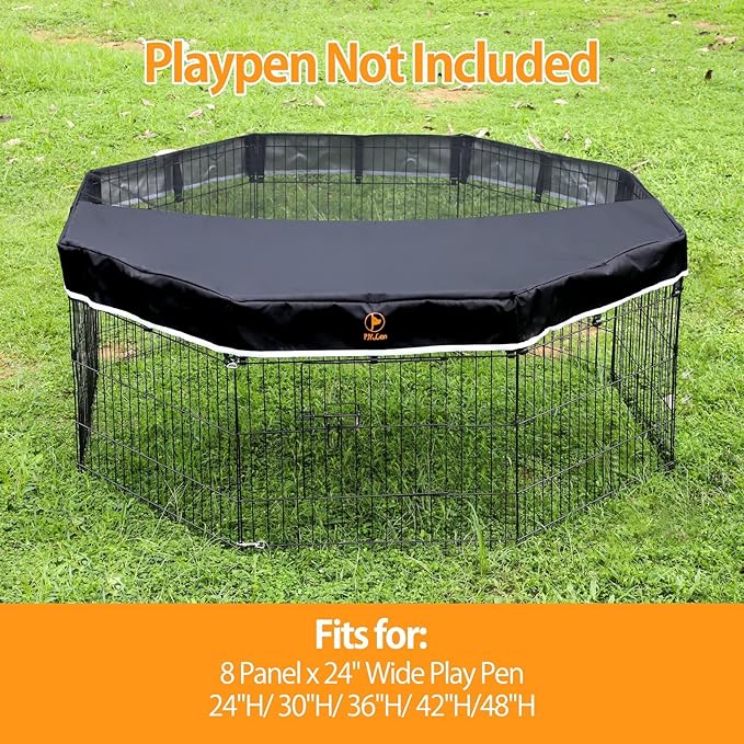 PJYuCien Mesh Top Cover - Fits 8 Panels 24 Inch Width Plastic/Metal Pet Pen Octagonal Dog Playpen (Note: Only Pen Top Cover, NO PLAYPEN)