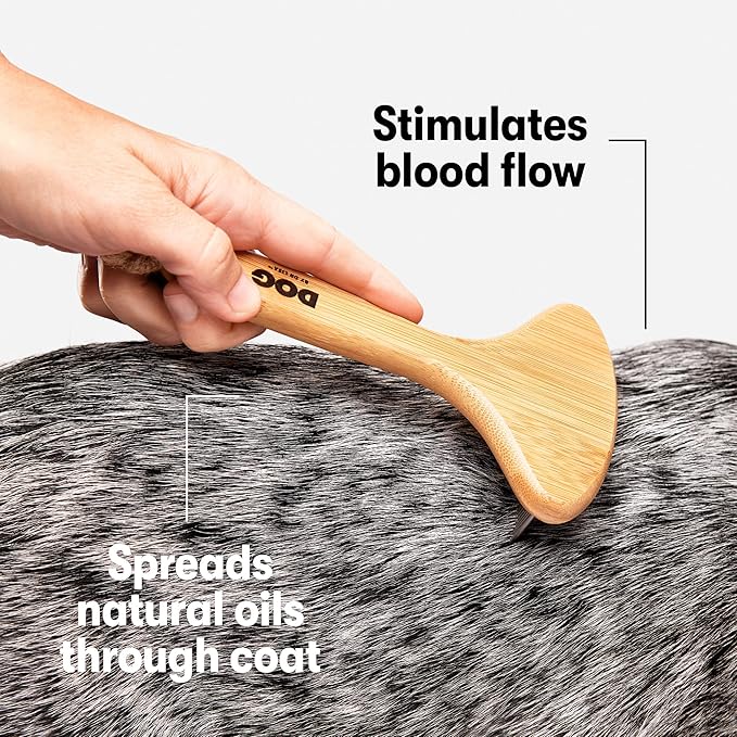 DOG by Dr Lisa - Rake - Brush for Dogs - for Thick-Coats - for Shedding and Grooming - Made from Sustainable Bamboo - Vet-Created - One Size