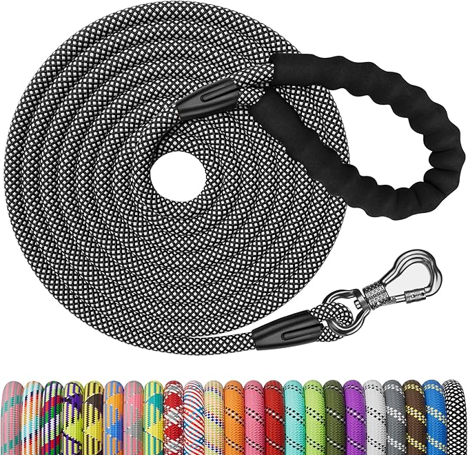 NTR Long Leash for Dog Training, 100FT Dog Leashes for Large Breed Dogs with Swivel Lockable Hook and Comfortable Padded Handle,Dog Lead Check Cord for Small Medium and Large Dogs