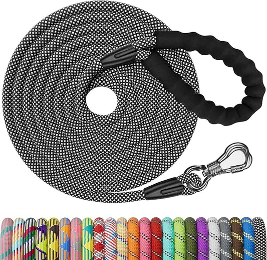 NTR Long Leash for Dog Training, 100FT Dog Leashes for Large Breed Dogs with Swivel Lockable Hook and Comfortable Padded Handle,Dog Lead Check Cord for Small Medium and Large Dogs