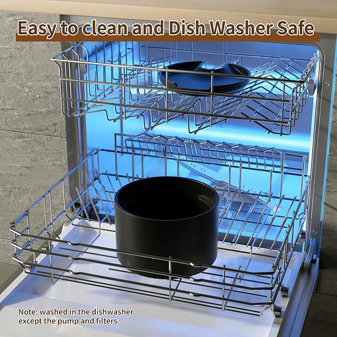 Ceramic Cat Water Fountain,Cat Water Fountain Cordless Automatic with Ultra-Quiet Pump and 4 Filter for Cats, Dogs, Multiple Pets