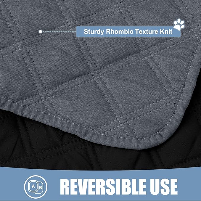 Smiry Waterproof Dog Blanket, Reversible Dog Bed Cover Pet Blanket, Soft Pet Couch Covers for Sofa Washable, Bed Couch Sofa Furniture Protector for Puppy Cat Kids (52"x82", Dark Grey/Black)