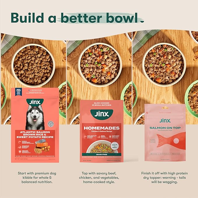 Jinx Chicken Dog Wet Food, Meal or Mix in Dog Toppers for Dry Food, Made with Real Chicken, Bone Broth & Brown Rice, No Fillers, Puppy, Adult, Senior, 3oz, 8 Pack