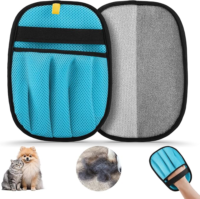 Upgraded Pet Hair Removal Glove for Dogs & Cats, Reusable 5-Finger Electrostatic Magic Brush, Pet Hair Remover Tool for Laundry,Couch,Bed, Carpet,Car Seat,1PCS