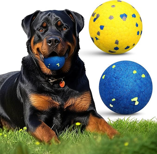 MISHMASH Vision Dog Ball Made with Premium Bite-Proof ETPU, Aggressive Chewers Waterproof Bouncy Interactive Dog Toy, Durable Tennis Ball for Medium to Large Breeds/Dogs/Puppies, (2 Pack)