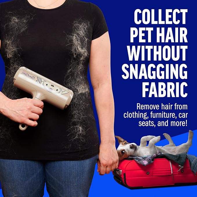 ChomChom Roller Pet Hair Remover – Original Size Reusable Lint Roller for Cat & Dog Hair on Furniture, Couch, Carpet, Car, Rugs & Bedding – Portable, Eco-Friendly (Dog)